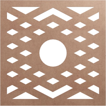 Ekena Millwork Chevron Wood Fretwork Pierced Ceiling Medallion, Wood (Paint Grade), 38"OD x 9 7/8"ID x 3/8"T CMWP38X38X0375CHMF